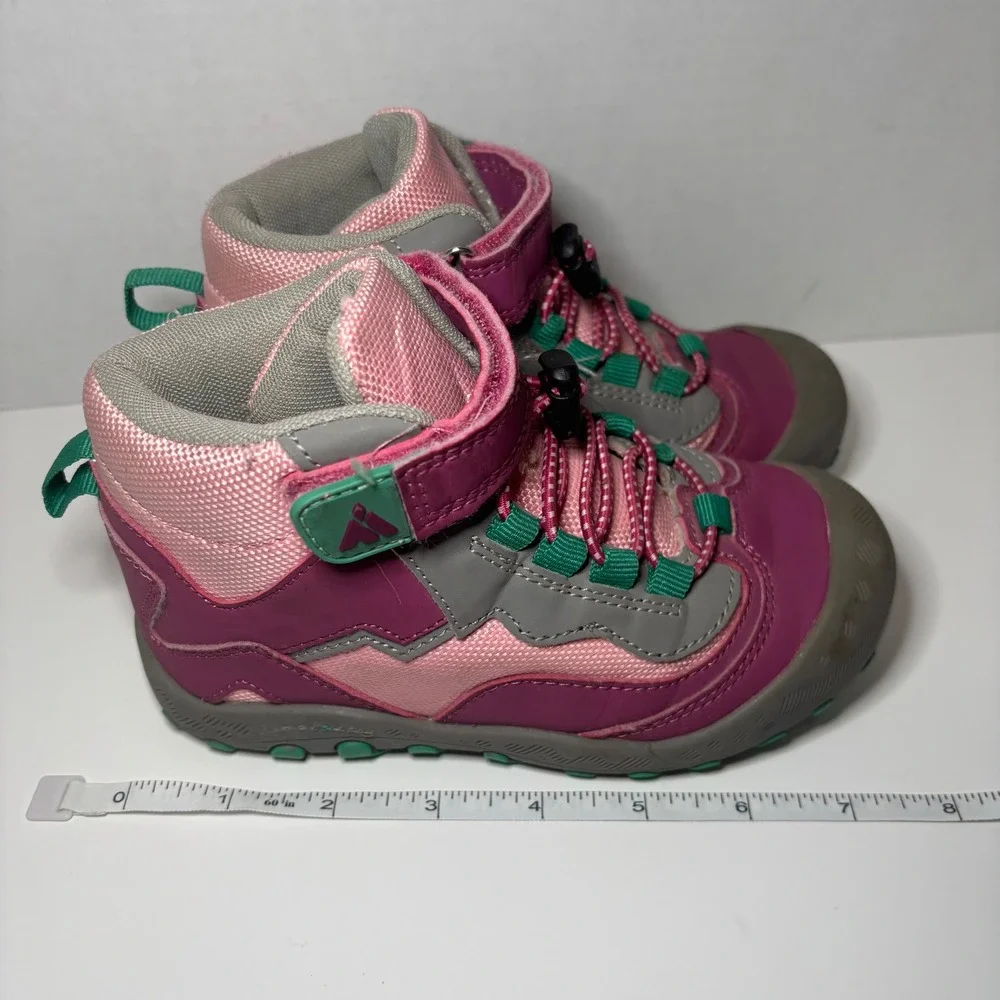 Mishansha Kids Hiking Boots Pink Purple Grey High Top Trail Shoes Size 2Y